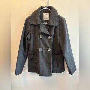 Dollhouse Vintage Gray Double-Breasted Peacoat Size Large‎